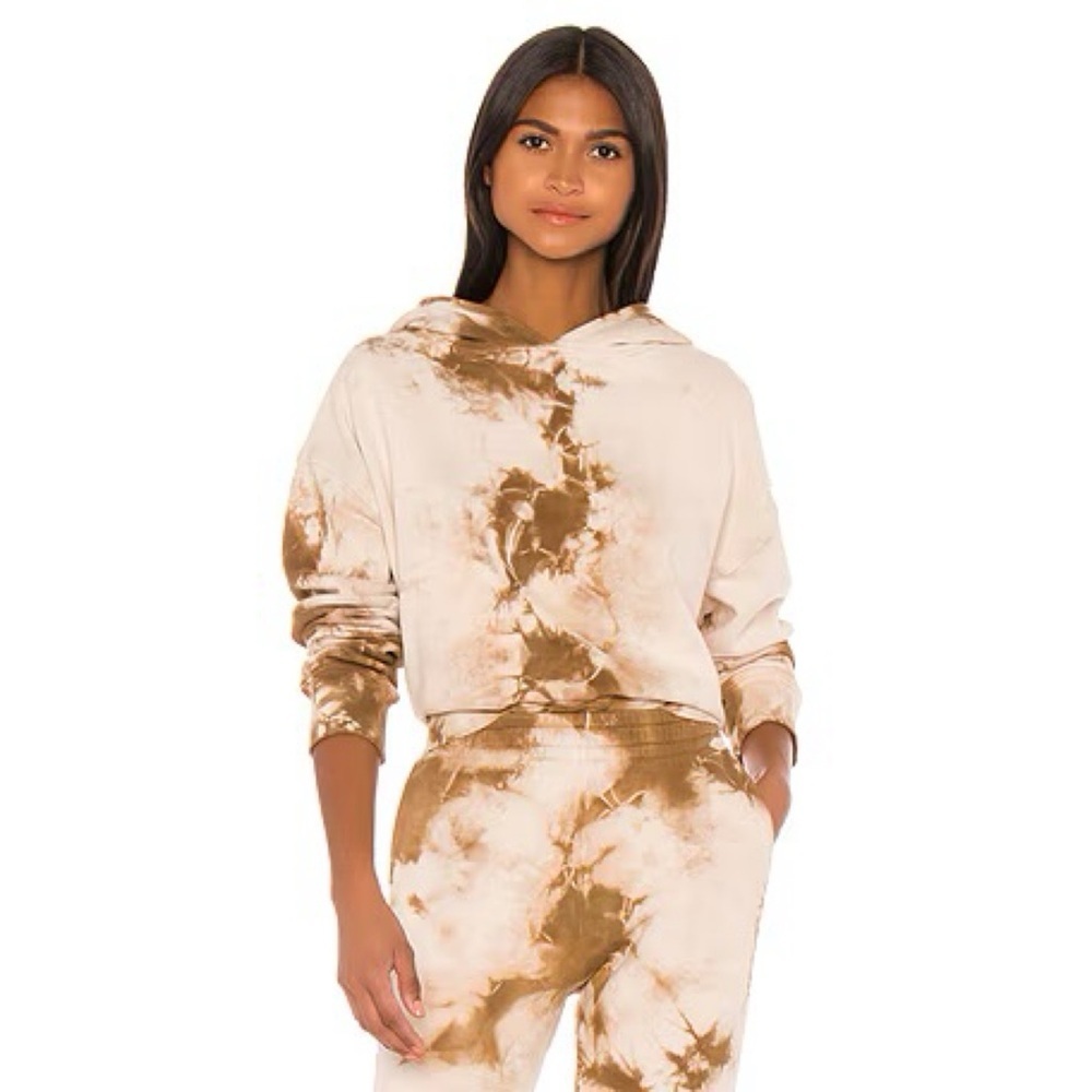 Frankie’s Bikinis Burl Sweatshirt Brown Cow Tie Dye